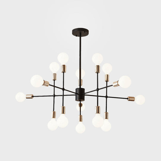 Modern Starburst Milk White Glass Chandelier With 12/15/18 Lights For Bedroom Black Pendant Lighting