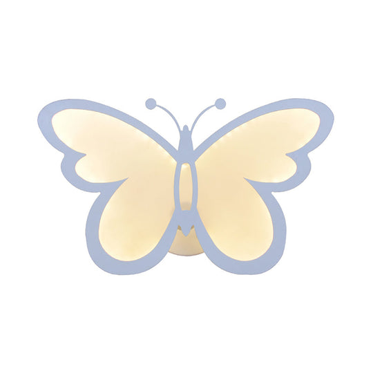 Contemporary Led Butterfly Wall Mounted Night Lamp - Modern 1/3 Lights Sconce White Acrylic