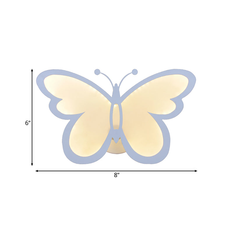 Contemporary Led Butterfly Wall Mounted Night Lamp - Modern 1/3 Lights Sconce White Acrylic