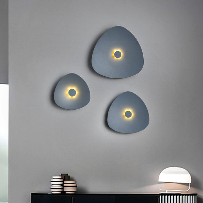 Modern Flaky Sconce Light: 7/9/11 Acrylic Led Wall Mounted Fixture In Grey/White