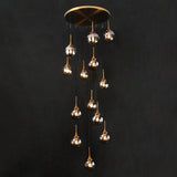 Nordic Spiral Glass Staircase Pendant Light With Multiple Hanging Balls 13 / Smoke Gray A