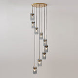 Modern Oval Panel Pendant Light Fixture For Glass Staircases
