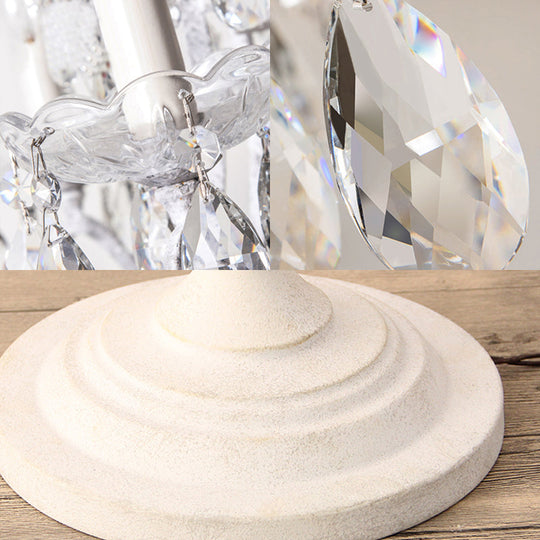 Candle Metallic Stand Up Lamp Traditional 5 Heads Living Room Floor Lighting With Crystal Draping