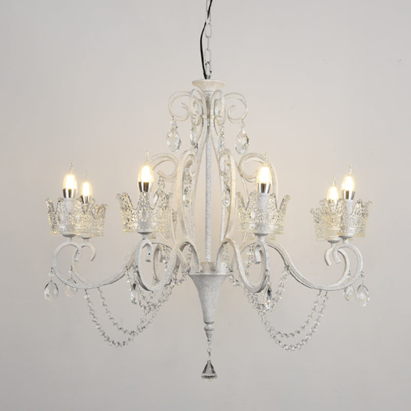 Classic Crystal Chandelier Pendant Light With Metallic Candlestick
