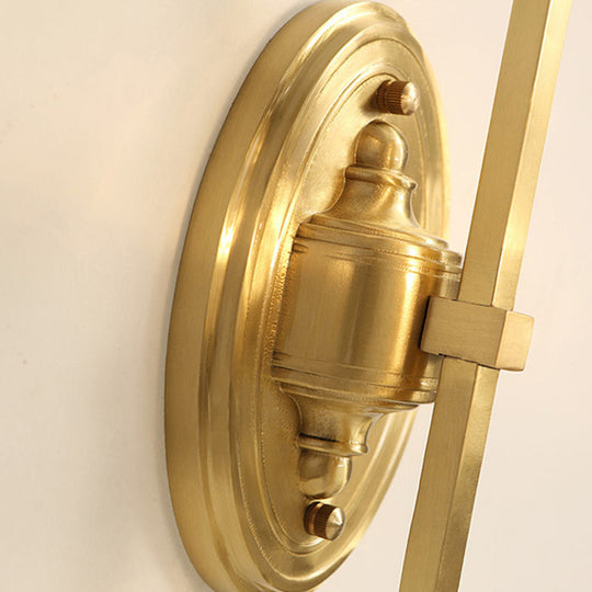 Gold Ruffle Glass Wall Light With Crystal Draping - Antique Floral Lighting Fixture