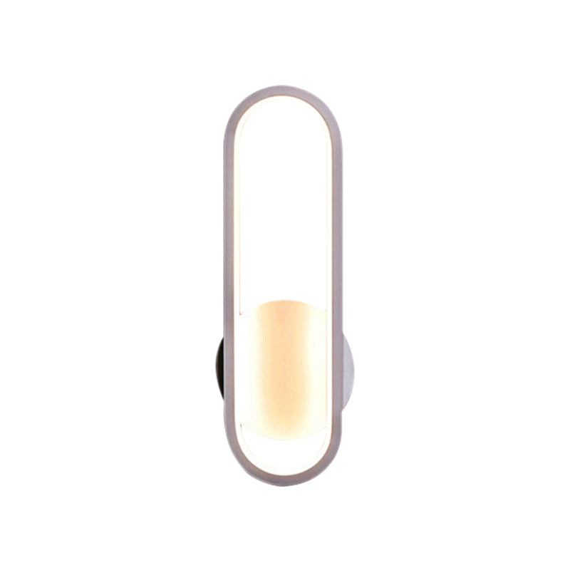 Minimal Acrylic Led Wall Sconce - Black/White Living Room Lighting White/Warm Light