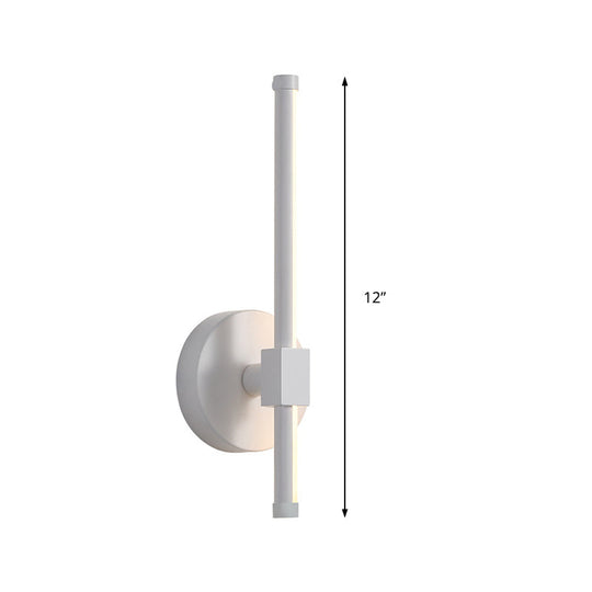 Rotatable Led Wall Sconce With Acrylic Bar - Black/White Warm/White Light
