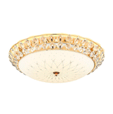 White Glass Led Flush Light With Crystal Accent - Simplicity Ceiling Lamp Available In 3 Sizes / 12