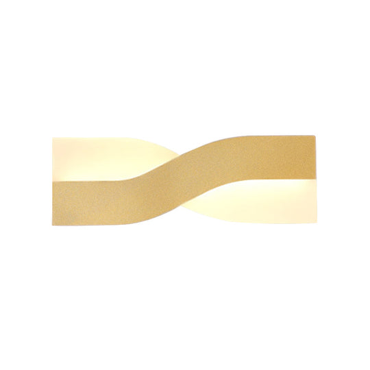 Modern Twisted Sconce Led Wall Mounted Light Fixture In Gold - Warm White