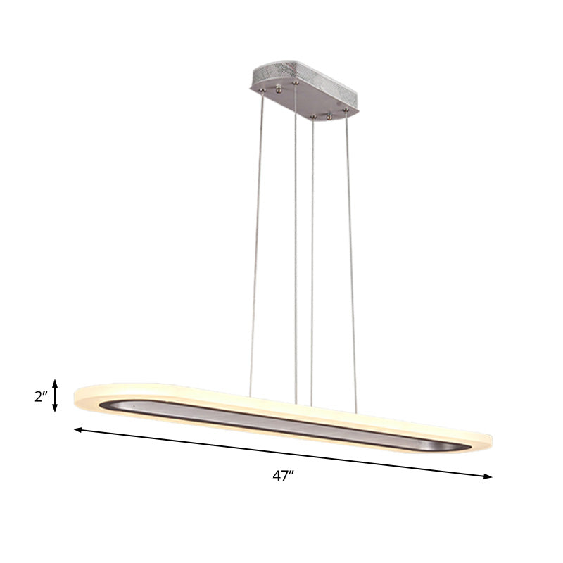 Minimalist Acrylic Silver Led Pendant Light - Single Tier Chandelier 31.5/39/47 Wide