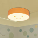 Happy Face Led Nursery Ceiling Light - Acrylic Flush Mount For Kids Yellow / White