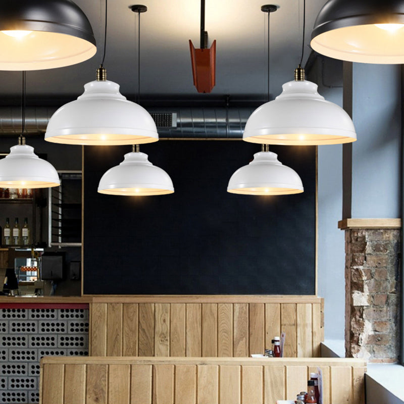 Single-Bulb Vintage Metal Pendant Lamp For Dining Room Pot Cover Hanging Design