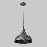 Antique Metal Pendant Light - 1-Light Hanging Fixture For Dining Room Silver / 12’