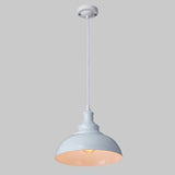 Antique Metal Pendant Light - 1-Light Hanging Fixture For Dining Room White / 12’