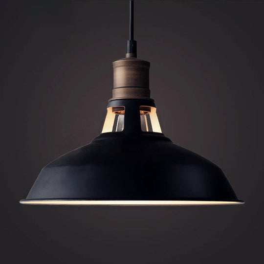 Retro Style Iron Pendant Ceiling Light - 1 Head Suspension Lighting For Bars
