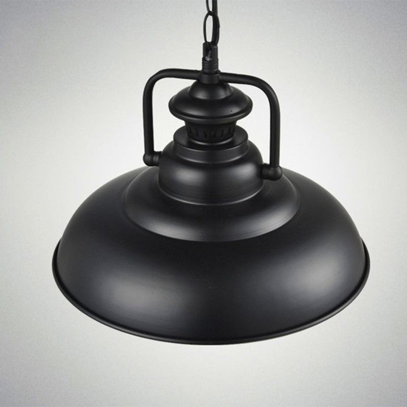 Industrial Ceiling Pendant Light For Dining Room - Single Metal Hanging With Handle