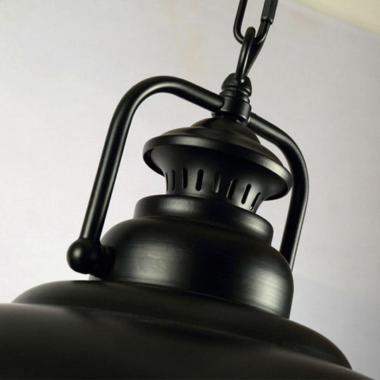 Industrial Ceiling Pendant Light For Dining Room - Single Metal Hanging With Handle