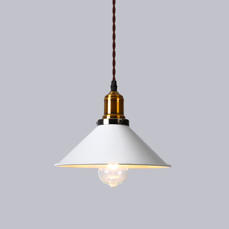 Industrial Cone Shade Ceiling Light - Metal Hanging Pendant For Restaurant White / C