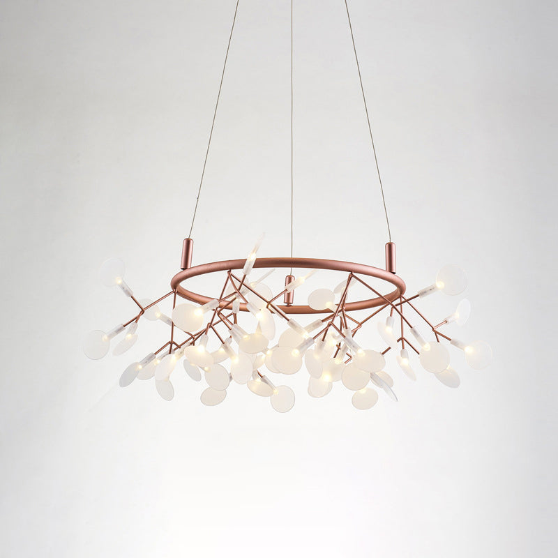 Firefly Led Ceiling Light In Rose Gold - Modern Acrylic Chandelier For Bedroom 54 /