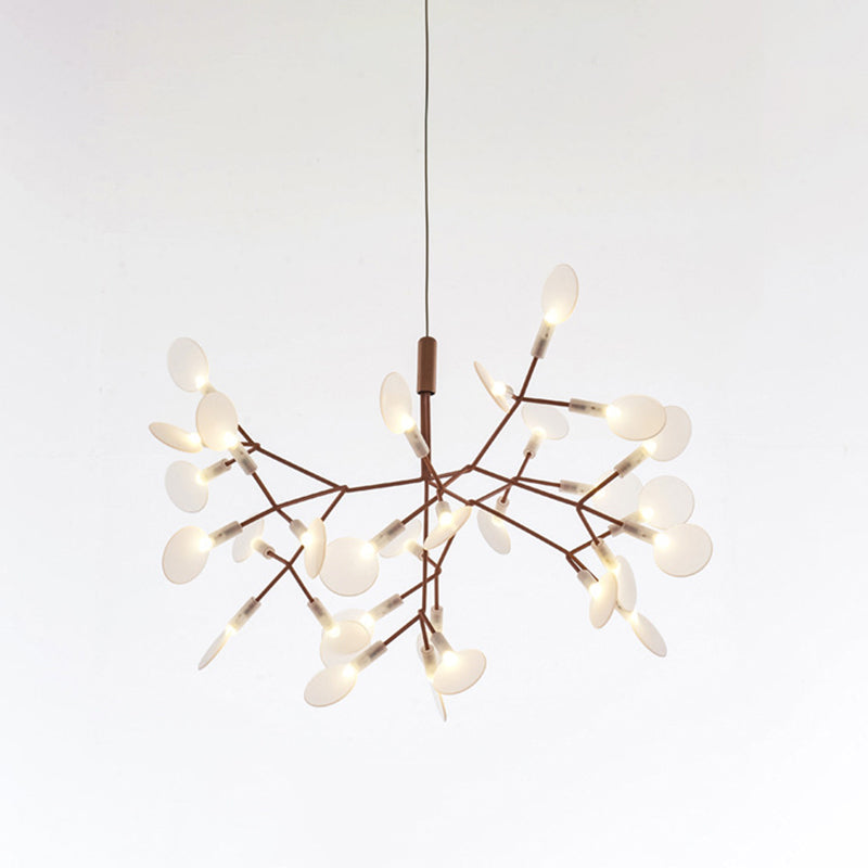 Firefly Led Ceiling Light In Rose Gold - Modern Acrylic Chandelier For Bedroom 30 /