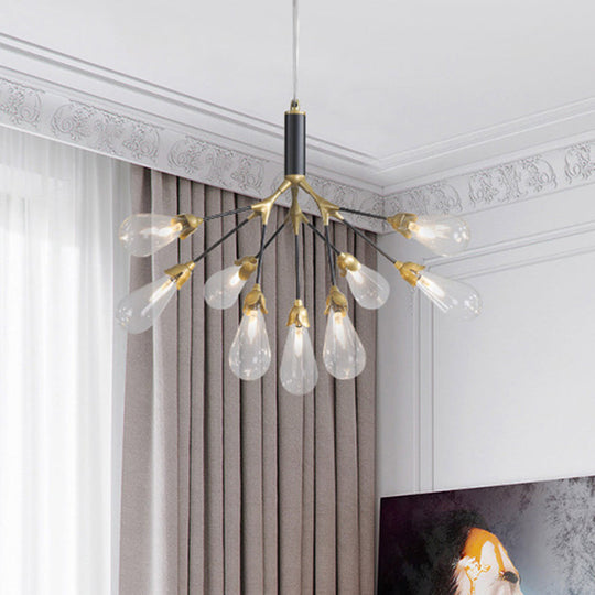 Modern Metal Branch Chandelier Pendant Light With Bulb-Shaped Glass - Minimalist Led Lighting 9 /