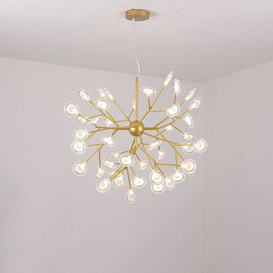 Sputnik Firefly Led Suspension Light - Acrylic Bedroom Chandelier Lighting 45 / Gold