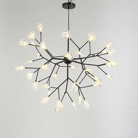 Minimalist Led Bedroom Chandelier - Sputnik Firefly Suspension Light With Acrylic Features 45 /