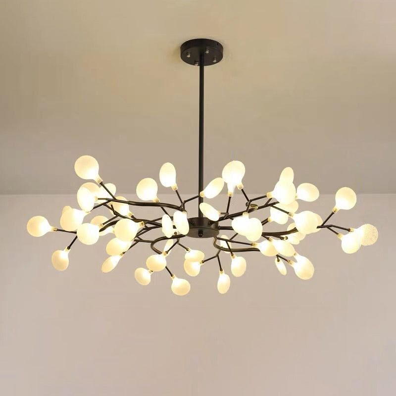 Simplicity Branch Firefly Led Pendant Light Fixture For Living Room 54 / Black A