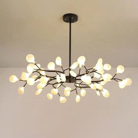 Simplicity Branch Firefly Led Pendant Light Fixture For Living Room 54 / Black A