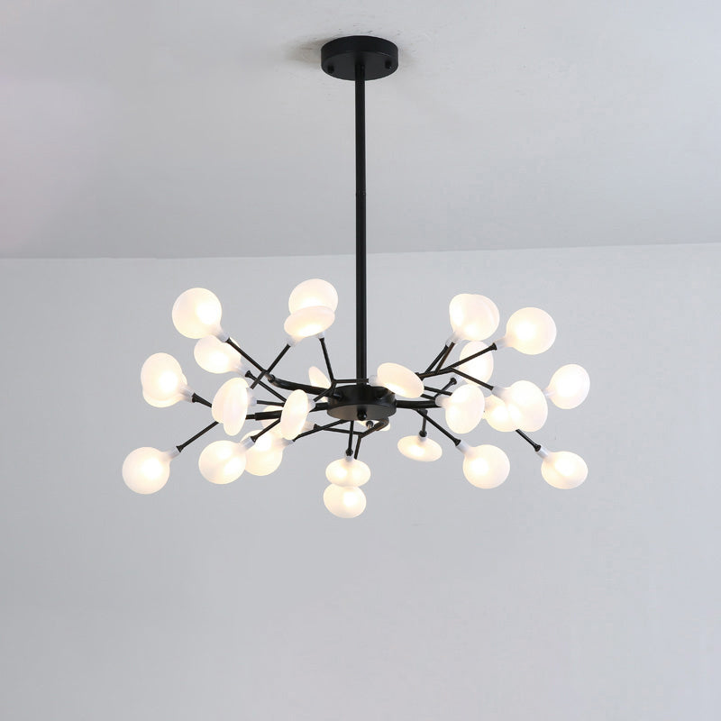 Firefly Led Acrylic Suspension Light - Nordic Style Chandelier Ideal For Living Room 30 / Black