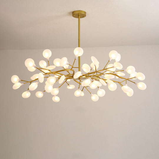 Firefly Led Acrylic Suspension Light - Nordic Style Chandelier Ideal For Living Room 54 / Gold