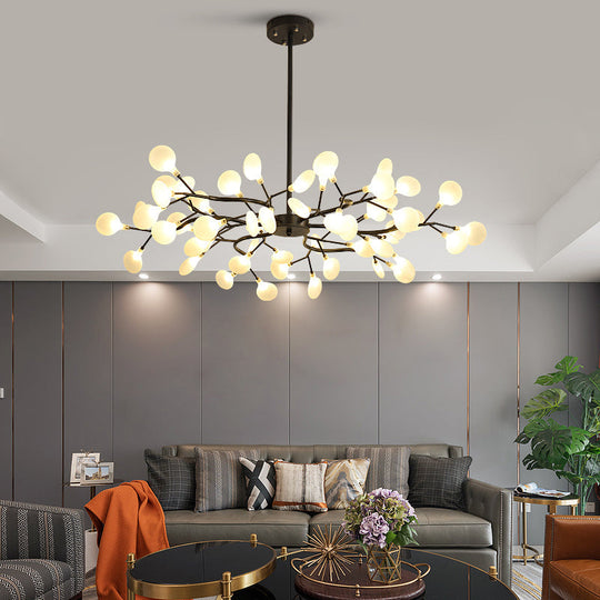 Metallic Minimalist Led Pendant Light - Branch-Inspired Living Room Chandelier