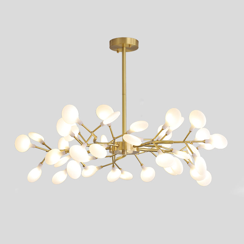 Led Tree Branch Ceiling Light: Postmodern Metallic Chandelier For Living Room 45 / Brass B