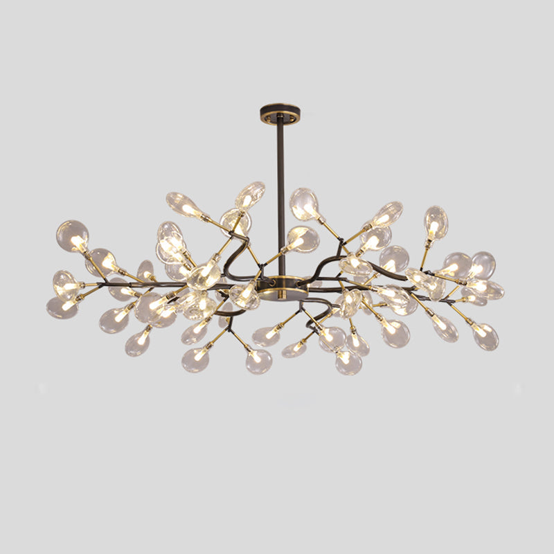 Led Tree Branch Ceiling Light: Postmodern Metallic Chandelier For Living Room 54 / Black D