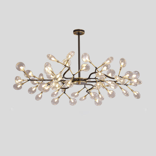 Led Tree Branch Ceiling Light: Postmodern Metallic Chandelier For Living Room 54 / Black D