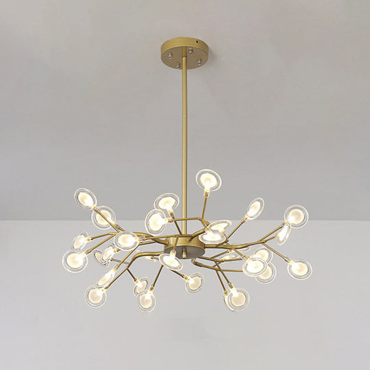 Modern Firefly Chandelier Pendant Light - Acrylic Led Lighting For Living Room 36 / Gold