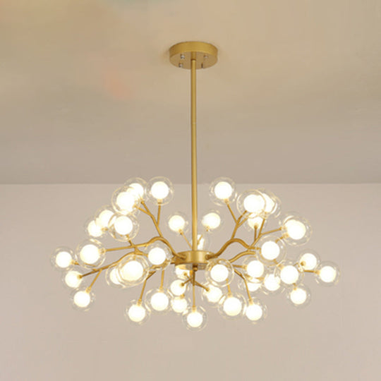 Metallic Branch Chandelier Light Simplicity Led Pendant Fixture For Living Room 45 / Gold B