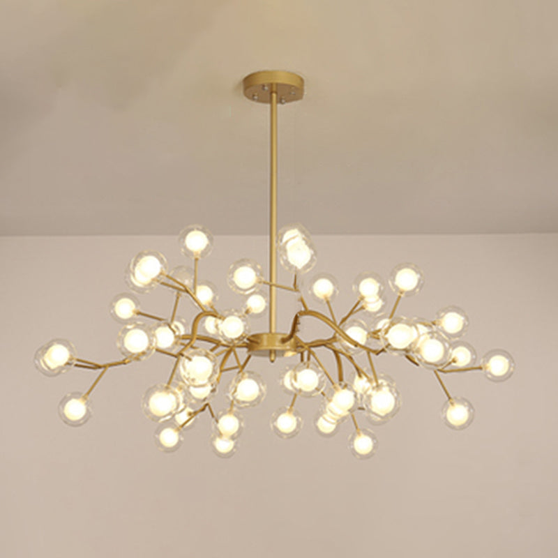 Metallic Branch Chandelier Light Simplicity Led Pendant Fixture For Living Room 54 / Gold B