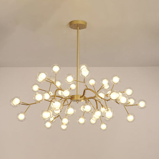 Metallic Branch Chandelier Light Simplicity Led Pendant Fixture For Living Room 54 / Gold B