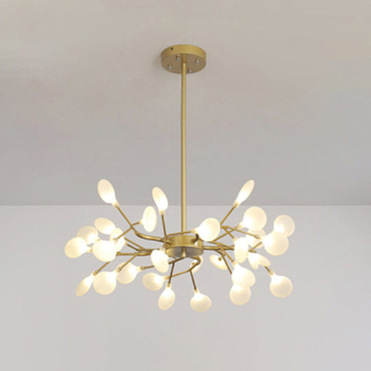 Metallic Branch Chandelier Light Simplicity Led Pendant Fixture For Living Room 30 / Gold A