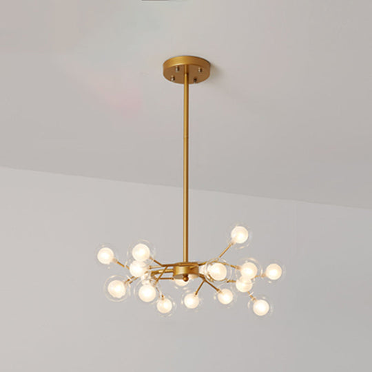 Metallic Branch Chandelier Light Simplicity Led Pendant Fixture For Living Room 18 / Gold B