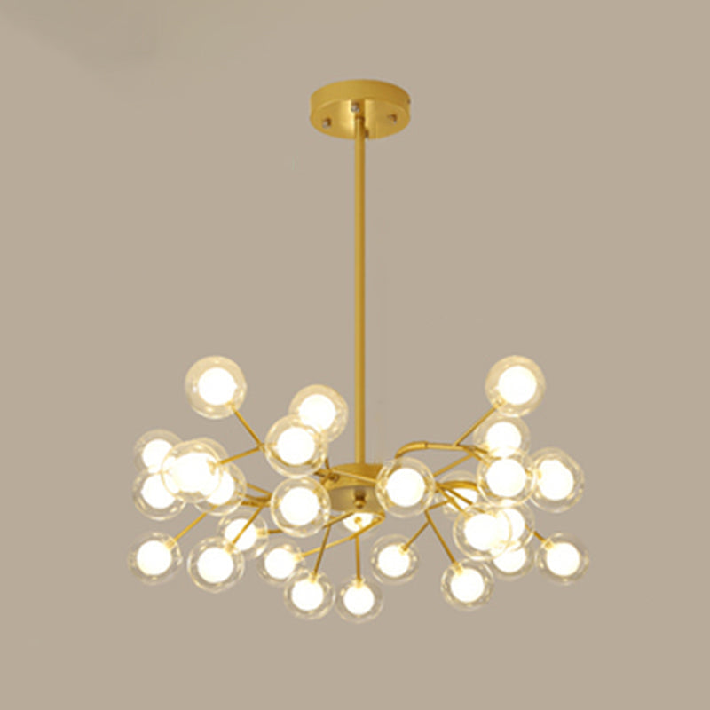 Metallic Branch Chandelier Light Simplicity Led Pendant Fixture For Living Room 30 / Gold B
