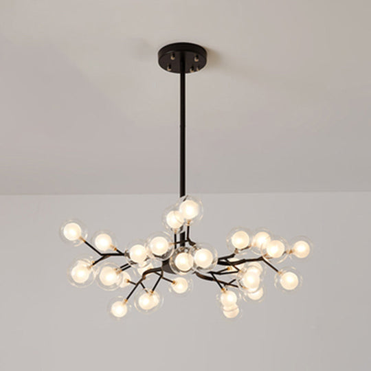 Metallic Branch Chandelier Light Simplicity Led Pendant Fixture For Living Room 30 / Black B