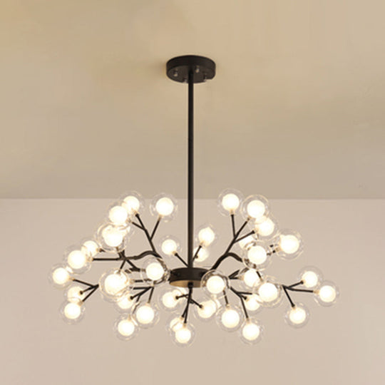 Metallic Branch Chandelier Light Simplicity Led Pendant Fixture For Living Room 45 / Black B