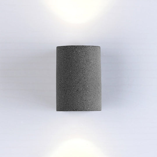 Minimalistic Led Wall Light: Half Cylinder Living Room Sconce With Cement Fixture