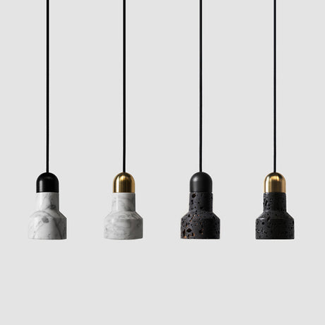 Nordic Marble Pendant Light Fixture - Flashlight Shaped 1 Bulb Suspension For Living Room
