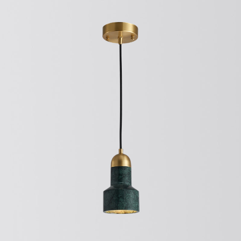 Minimalistic Marble Pendant Ceiling Light For Shaded Dining Room With 1 Head Green / Bottle