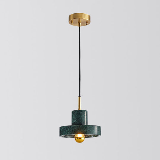 Minimalist Marble Pendant Light For Dining Rooms - Elegant Ceiling Fixture With Shaded Design Green