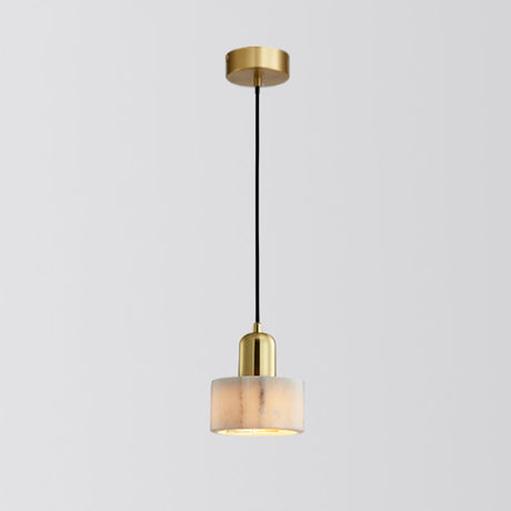 Minimalist Marble Pendant Light For Dining Rooms - Elegant Ceiling Fixture With Shaded Design White