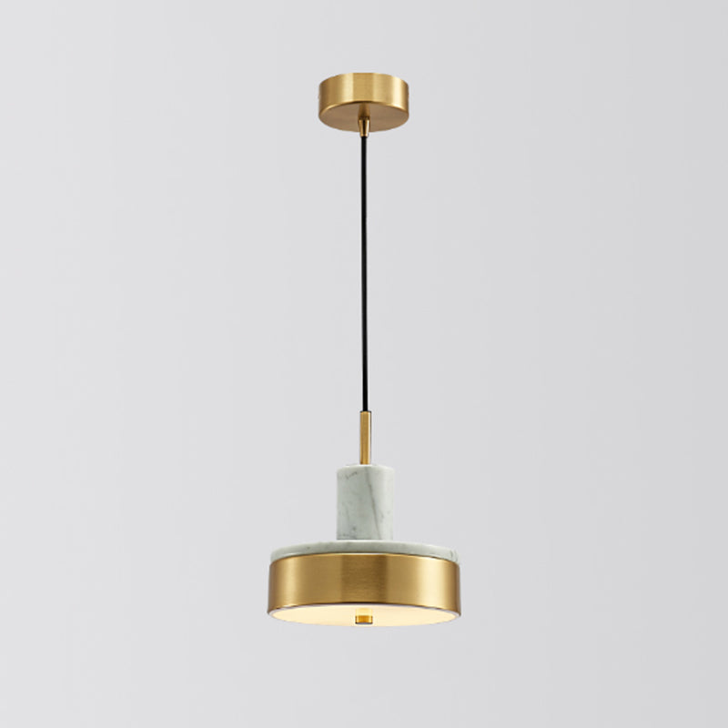 Minimalist Marble Pendant Light For Dining Rooms - Elegant Ceiling Fixture With Shaded Design White